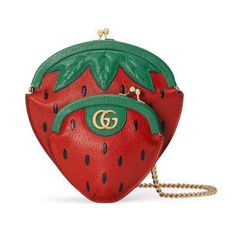 gucci strawberry coin purse|gucci strawberry mini bag.